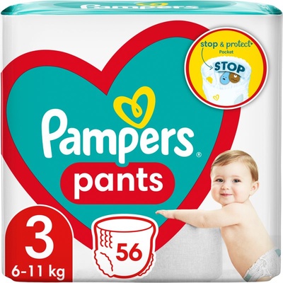 Pampers Pants Size 3 еднократни пелени гащички 6-11 kg 56 бр