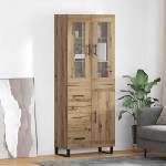 vidaXL Висок шкаф 2 бр. Дъб 69, 5 x 34 x 180 см Инженерна дървесина (3415994)