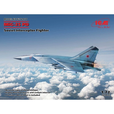 ICM MiG-25PD Soviet Interceptor Fighter 4x camo 72177 1:72