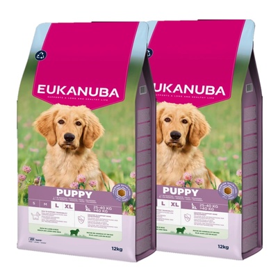 EUKANUBA Puppy & Junior Агнешко и ориз за големи породи 2x12кг