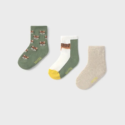Mayoral Сет 3чифта чорапи с мотиви на тигри за бебе момче Майорал