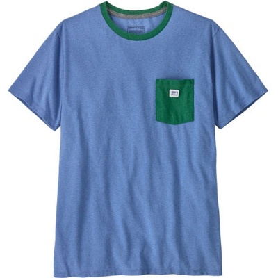 Patagonia SHOP STICKER POCKET RESPONSIBILI TEE modrá