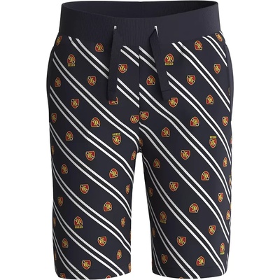 Guess Къси памучни панталони в черно покрити с детайли за момче Guess