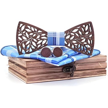 HARAHU Издълбана дървен папионка - Синя kp30912 (30912)