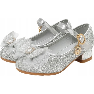 Blýskavé střevíčky slavnostní botičky pro dívku stříbrné – Zboží Dáma Blýskavé střevíčky slavnostní botičky pro dívku stříbrné – Zboží Dáma