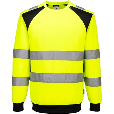 Portwest hi-vis wx2 cd805 eco / Мъжки светлоотразителен суитшърт - hv жълто/черно xxl (cd805ybrxxl)