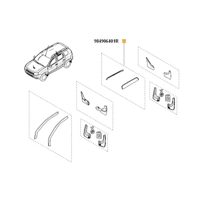 OE RENAULT Задни ветробрани FARAD за Dacia Duster 2010>2013 (984906401R)