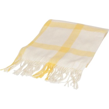 Мъжки зимен шал в бяло и жълто