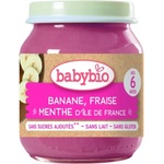 Babybio БИО Плодово пюре Банан, ябълка и мента 130г
