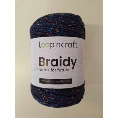 Loop'ncraft Braidy lurex - 25-22 modrá barevný lurex