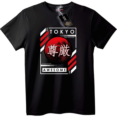 NOONEBRAND Тениска Tokyo Уважение Страхотен - 2XL, Black