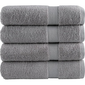 vidaXL Премиум хавлиени кърпи SOLUND 4 бр сиви 100x150 см 600 gsm (137312)