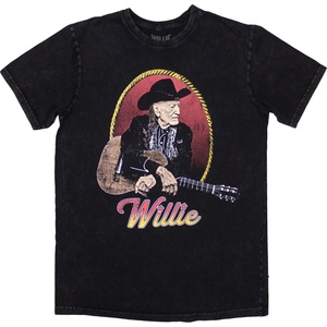 Willie Nelson Lasso Portrait (Stone Wash) Black M Риза (WNSTNW12MB02)