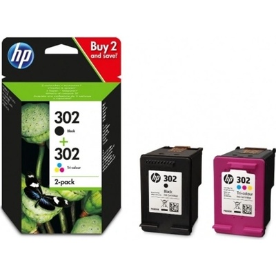 HP Касета за HP DeskJet 1110; HP OfficeJet 3830; 2130; 4520; - Black/Tri - 302 2 Pack - P№ X4D37AE - 165 брой копия (X4D37AE)