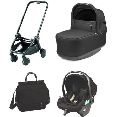 Бебешка количка 3 в 1 Peg-Perego - City Loop Lounge, True Black (28100+20376+24042+25051)