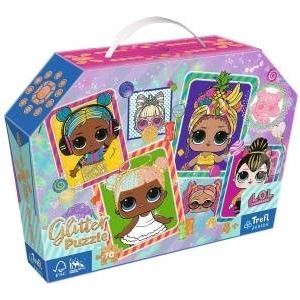 Trefl 70el glitter puzzle in a trunk Colorful dolls LOL Surprise 53016 Trefl