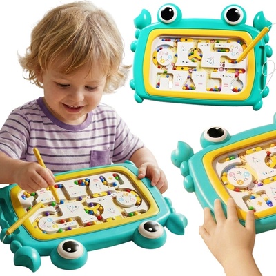 Woopie Montessori magnetická tabuľa s bludiskom krab tyrkysová
