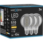 Mexen Vintis 3x LED крушка с нажежаема спирала E27, G80, 8W, Топла - 2700K, 510 lm, димно (L165-E27-0827-70x03)