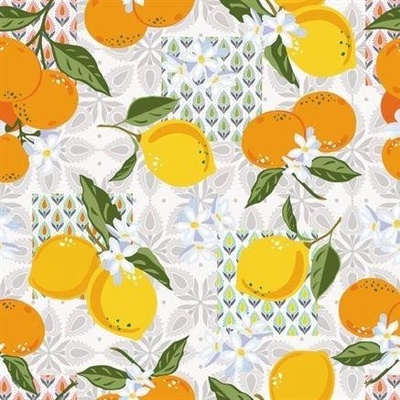 Ubrus PVC 3581540, metráž, 20 m x 140 cm, citrusy s větvičkami, IMPOL TRADE