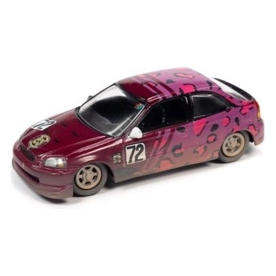 Johnny Lightning Honda Civic 72 1998 růžová 1:64