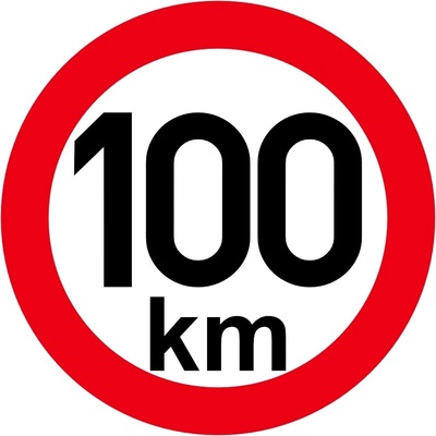Obmedzenie rýchlosti 100 km retroreflexné pr. (na prívesy)