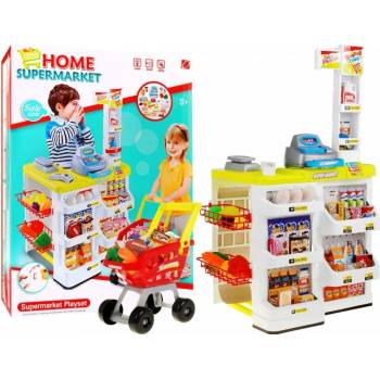 RAMIZ Detský supermarket s nákupným vozíkom žltý