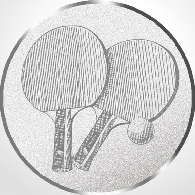 D2-23A/S Emblém pr.50mm stolný tenis strieborný 5 cm