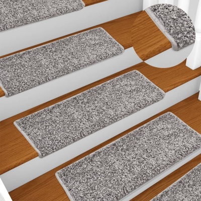 vidaXL Изтривалки за стълби 15 бр. 65x21x4 см, сиви, с правоъгълен кант