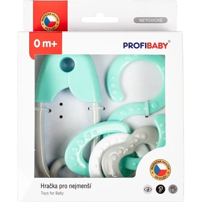 Profibaby Chrastítko černo-bílé špendlík a osmička s tvary – Zboží Mobilmania