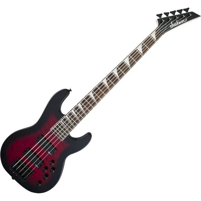 Jackson JS Series Concert Bass JS3VQ AH Transparent Red Burst 5-струнна бас китара