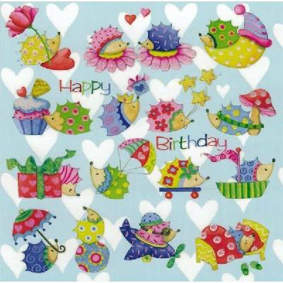 Pohlednice Ježečci Happy Birthday