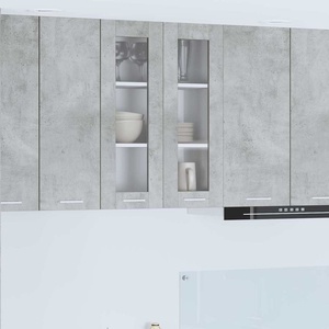 vidaXL Висящ шкаф Циментено сиво 60 x 31 x 80 см Инженерна дървесина (884317)