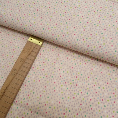 Bavlněné plátno - Puntíčky na pleťové - šíře 150cm