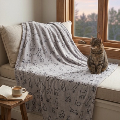 BBK deka z mikrovlákna Kittens šedá 150x200