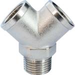 Airpress Разпределител тип Y 1/8" 1x външна, 2x вътрешна резба 37610 (37610)