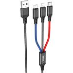 hoco. Мултифункционален - 1м кабел с Lightning, Type - C и micro USB конектори - Многоцветен KP30116