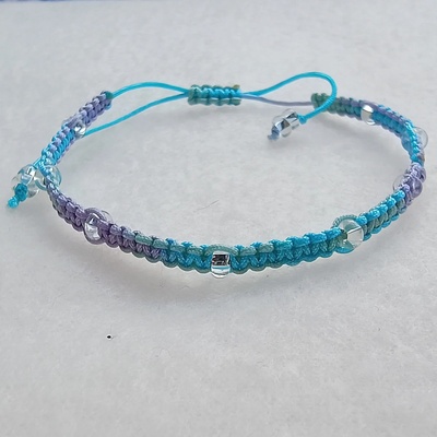 MagieKorálků.cz Shamballa náramek se skleněnými korálky "duha" 10154 světlejší