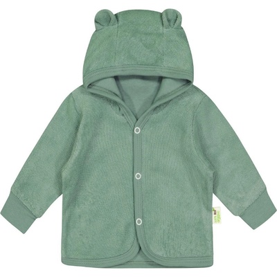 Bio Baby Бебешки суитшърт с ушички Bio Baby - 68 сm, 4-6 месеца, зелено фроте (97222325)