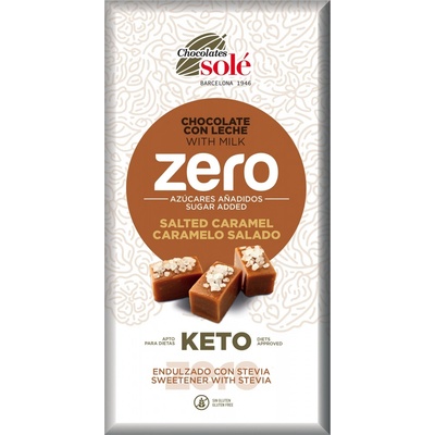 SOLÉ Mléčná slaný karamel se stévií bez cukru 100 g