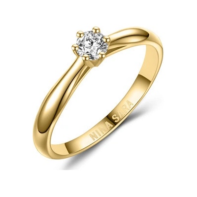 Nina Sara Zlatý zásnubní prsten s diamantem NS606D YG