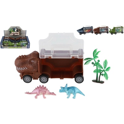 Teddies Auto nákladní Dinosaurus s doplňky -16 x 7 cm
