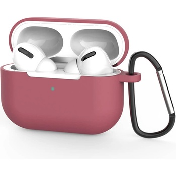 Techsuit Силиконов калъф с карабинер за Apple Airpods Pro 3 - Techsuit Silicone Case (бордо) (KF2356311)