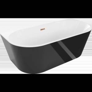 Mexen Oval самостоятелна стояща вана за стена 180 x 80 см, бяла/черна, (52671808075-60)