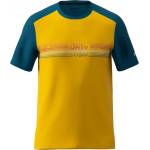 Zimtstern Мъжка фланелка с къс ръкав за колоездене Zimtstern Trailflowz Shirt S/S Cycling jersey - Burnt Yellow / French Navy (056-2087-0111)