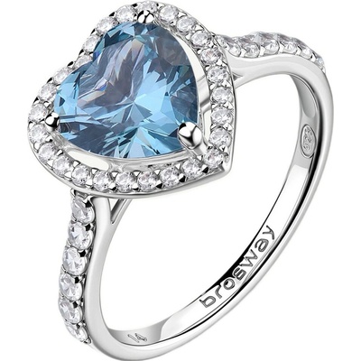 Brosway Strieborný srdiečkový prsteň s kubickými zirkónmi Fancy Cloud Light Blue FCL128