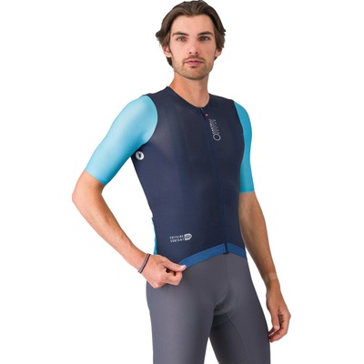 Castelli Corretto jersey Belgian blue/ Neon cobalt-White