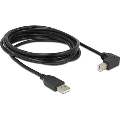 Delock USB2.0 кабел USB A щепсел - USB B 90 с конектори, 3 м
