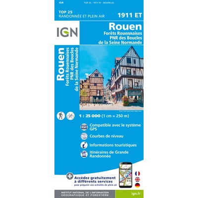 mapa Rouen / Forets Rouennaises / PNR 1:25 t.