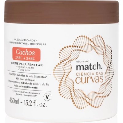 oBoticário Match. Science of Curves грижа без отмиване за по-лесно разресване на косата 450ml