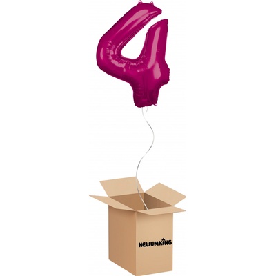 HeliumKing Balónový box Narodeninové číslo 4 ružový 86 cm